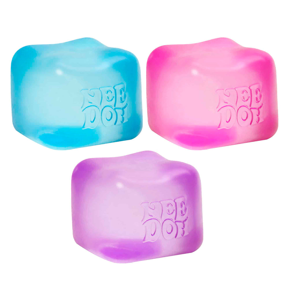NeeDoh Nice Cube assorted blue pink and purple sensory squishy cubes