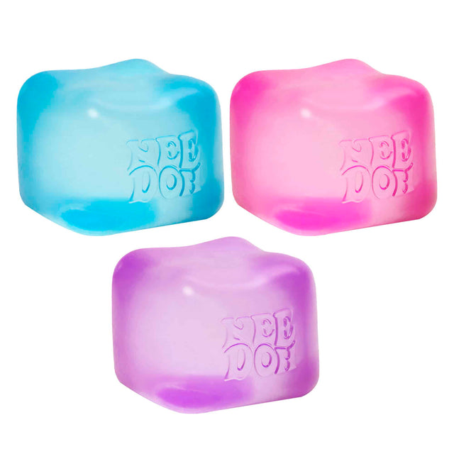 NeeDoh Nice Cube assorted blue pink and purple sensory squishy cubes